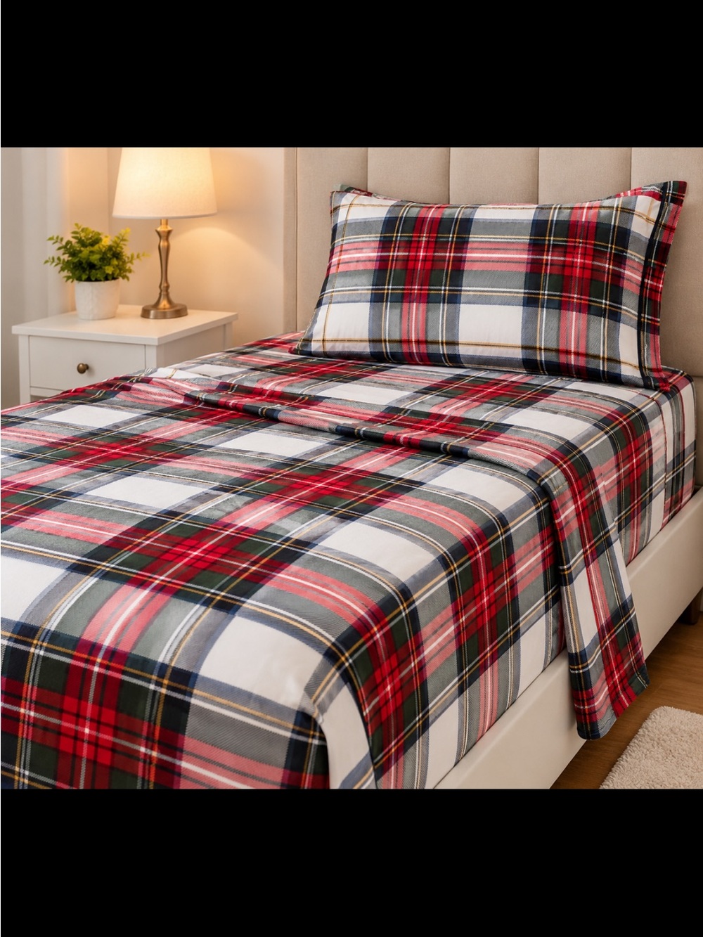Joyland Twin Sheet Set - Red & Green Plaid